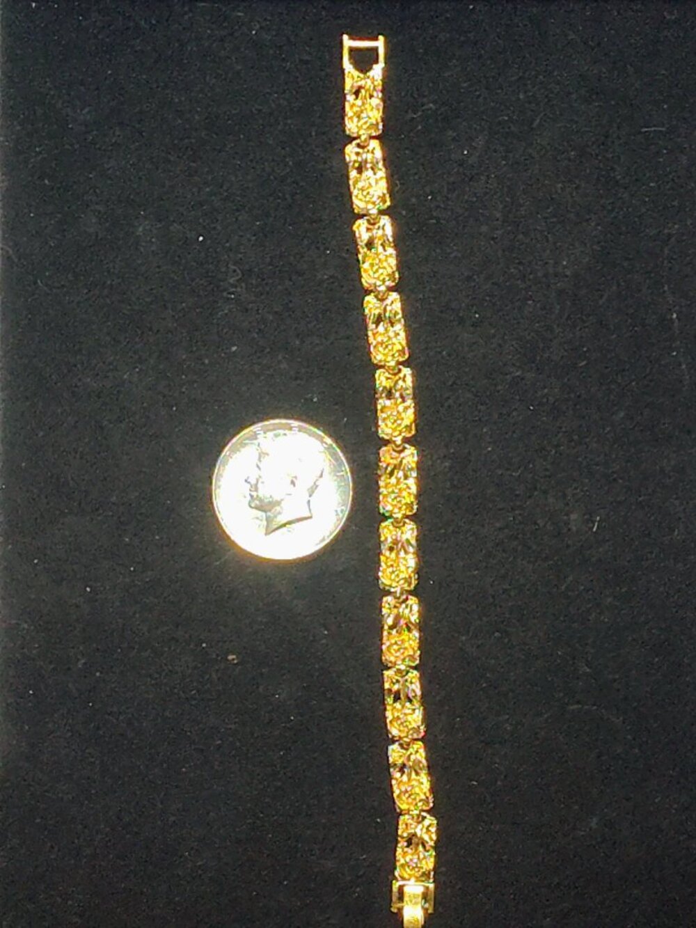 Vintage 14K Gold‑Filled Rose Panel Link Bracelet – Filigree – 7–7.25"